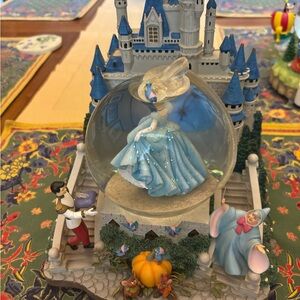 Disney Cinderella Castle Snow Globe - Blue and Silver